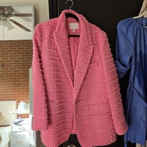 H&M Vibrant Pink Textured Blazer